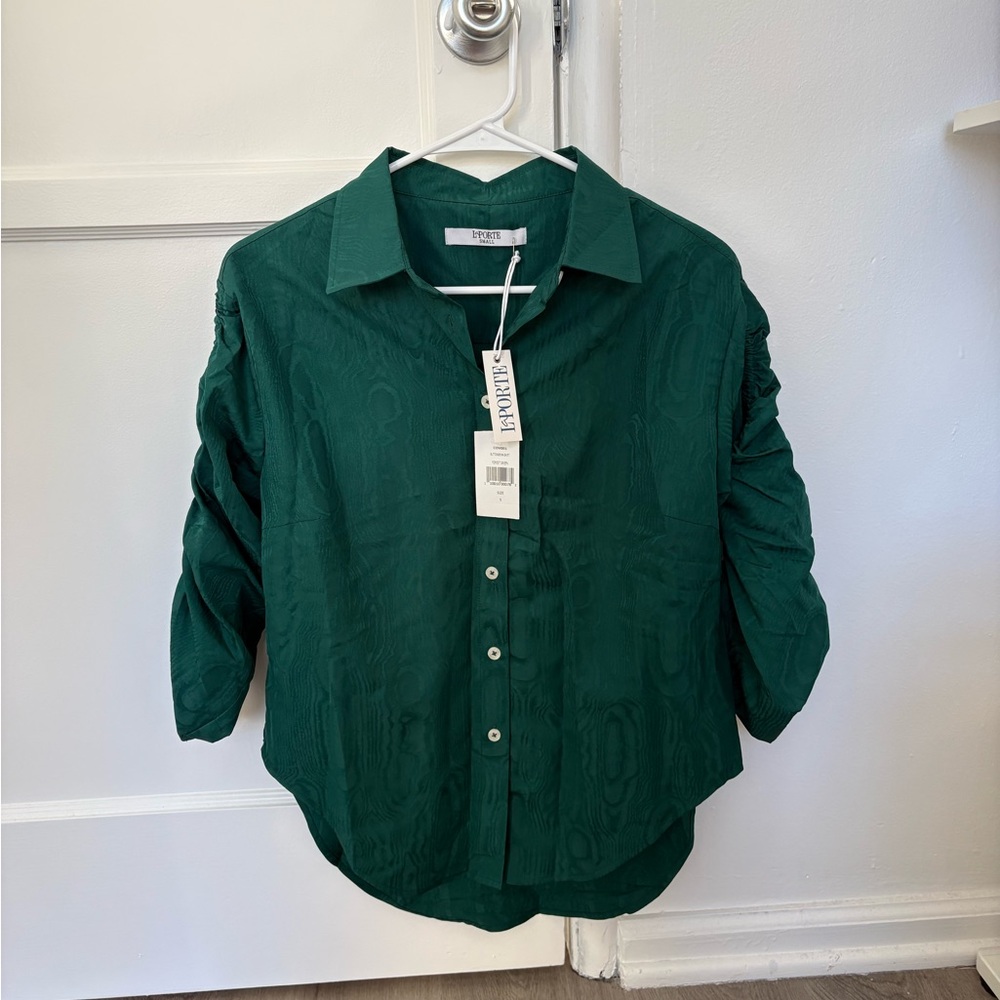 La Porte Green Button-Up Shirt